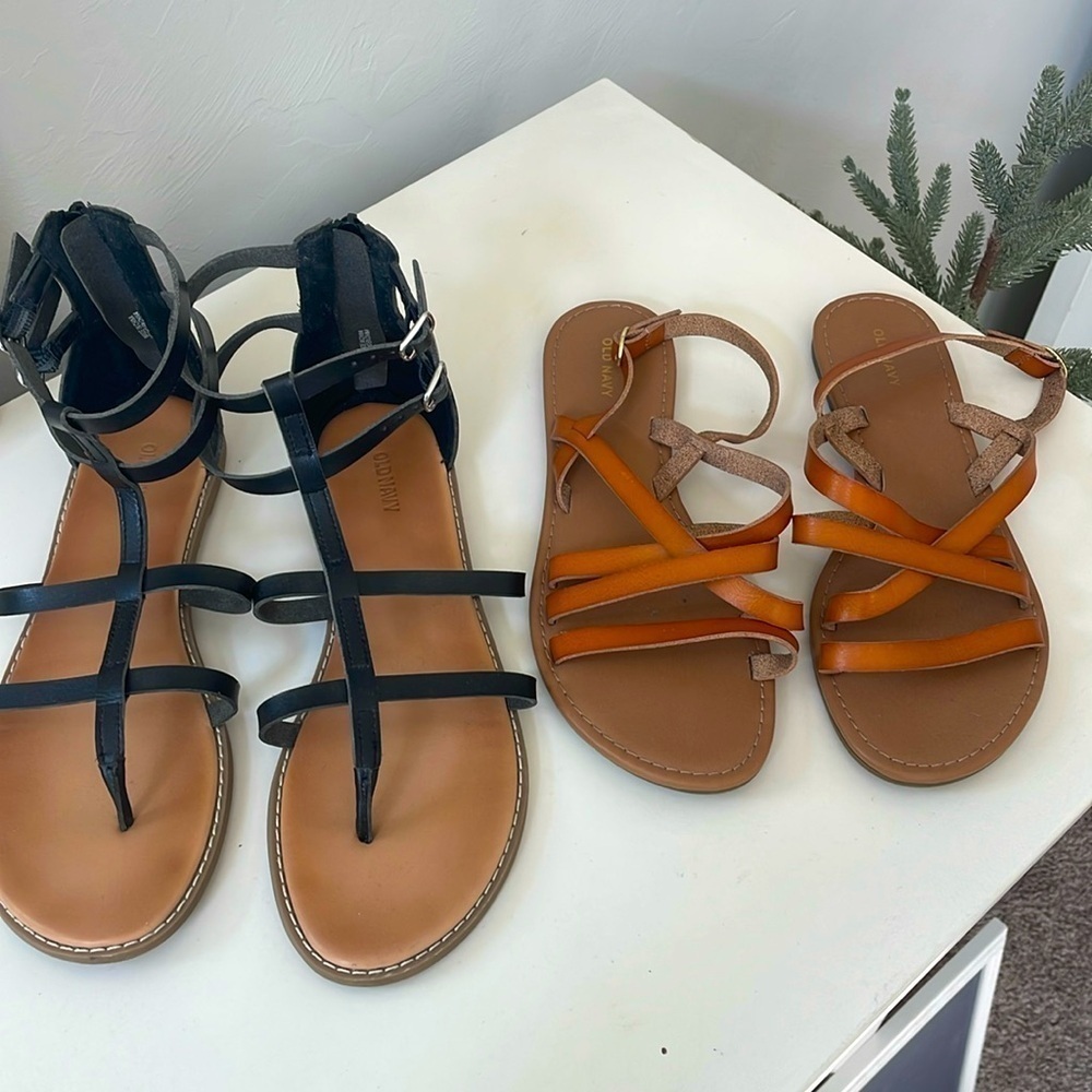 Old Navy Black and Brown Women's Sandals